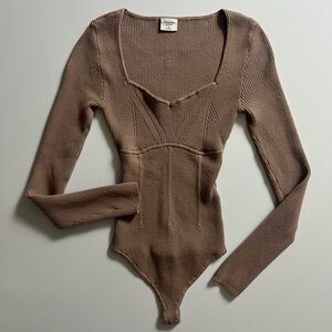 Abercrombie & Fitch Corset Sweater Long Sleeve Bodysuit, Size XS
